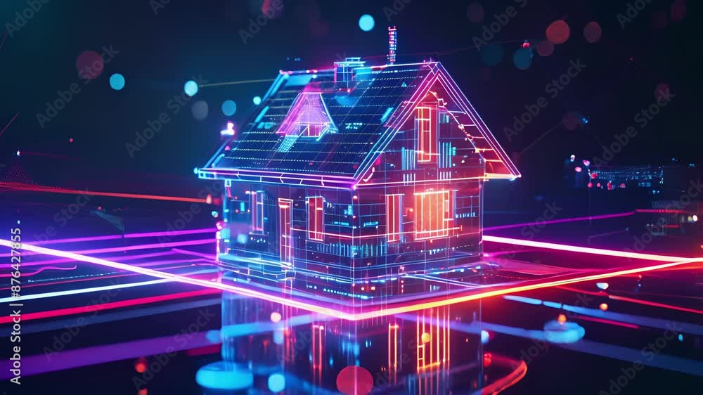 Poster with 5g technology homeowners can have a complete view of their energy usage and even remotely manag