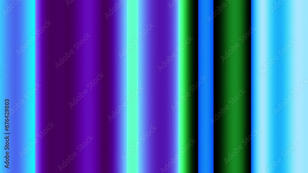 Poster Looping video colorful vertical lines rotate. Abstract 3D render 4k
