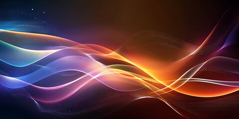 Elegant abstract fabric texture with vibrant wavy patterns in dark colors.