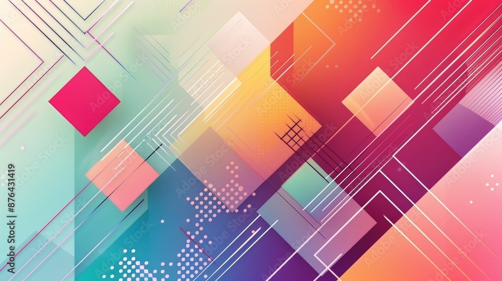 Poster abstract geometric gradient spring color scheme for web design