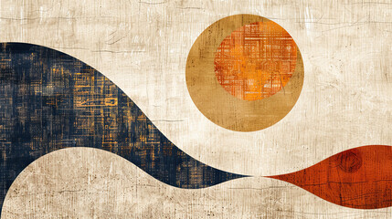 Abstract Geometric Background Earth Tones Brown Beige Texture Mid Century Modern Art Wallpaper Wall Art Print Downloadable Printable Minimalist Design Elements