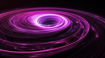 Obraz premium A flat and thin and long pink spiral with a black background.