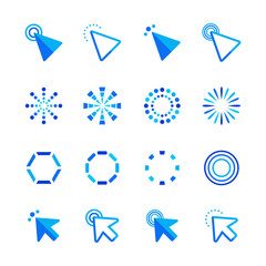 Mouse click cursor set. Hand Cursor. Click icon. Mouse pointer set. Arrow cursor. Vector illustration