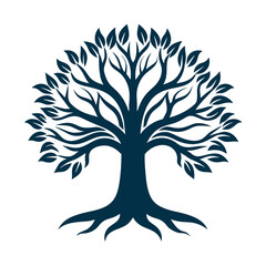 Creative Oak Tree Logo Concept Colorful Contoured Vector Art