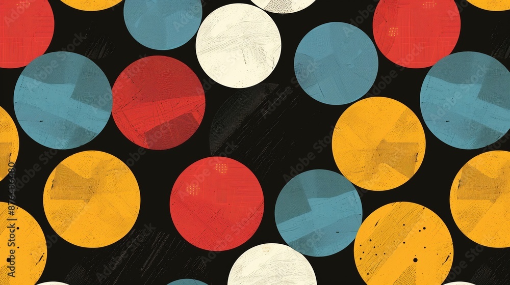 Poster retro-inspired dot pattern with bold contrasts, adding nostalgic flair and modern sophistication.