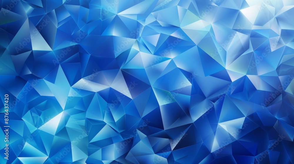 Poster vibrant blue background with geometric triangles for tech designs generative ai