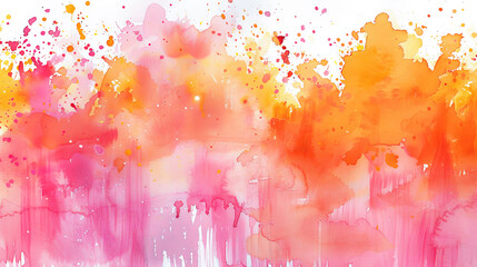 Fototapeta premium Abstract Pink and Orange Watercolor Splashes and Splotches on White Background Texture Background for Graphic Design Web Design Marketing and Social Media