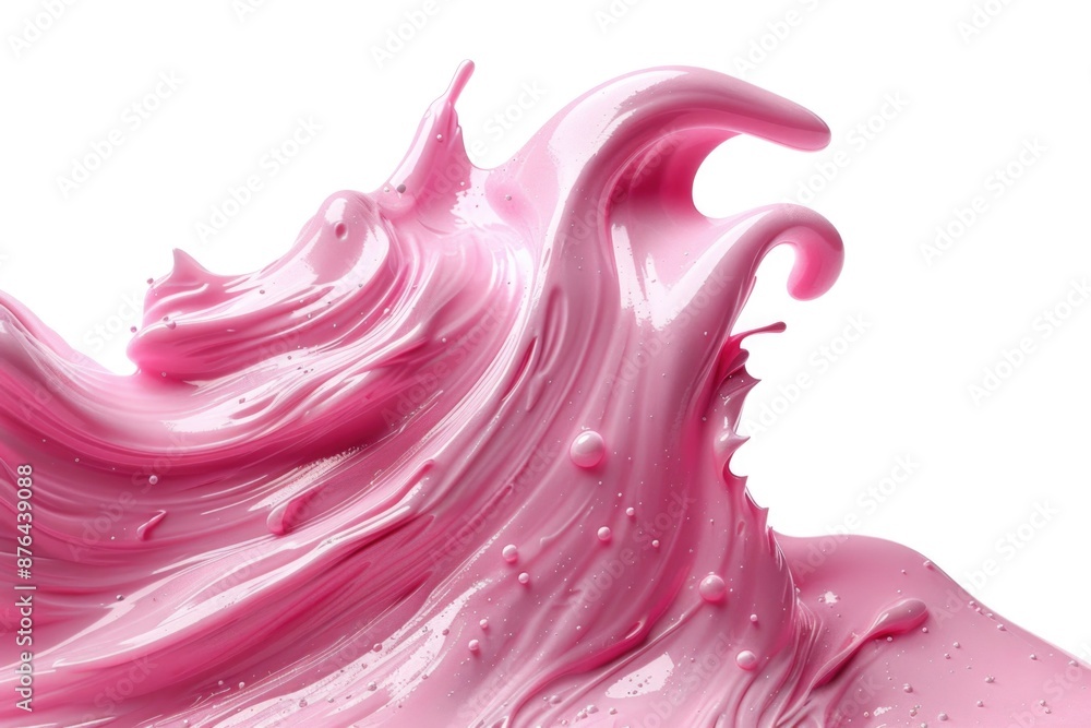Poster a close-up shot of a pink liquid wave with ripples and texture