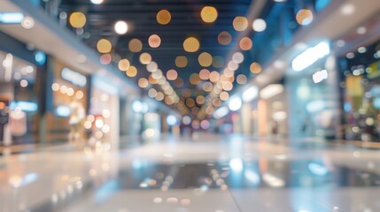 Vibrant Retail Ambiance in a Modern Shopping Mall Generative AI