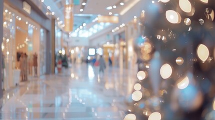 Vibrant Retail Ambiance in a Modern Shopping Mall Generative AI