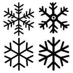 Snowflake icons. Set of snowflake silhouette, Snowflake vector Christmas icon logo snow Santa Claus Xmas cartoon character illustration symbol graphic eps10