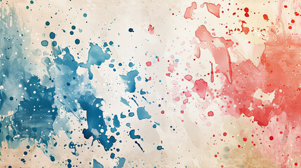 Abstract Watercolor Painting Background Texture Blue Red Splashes Splatters Colorful Artistic Creative Design Digital Illustration Backdrop Banner Template Wallpaper