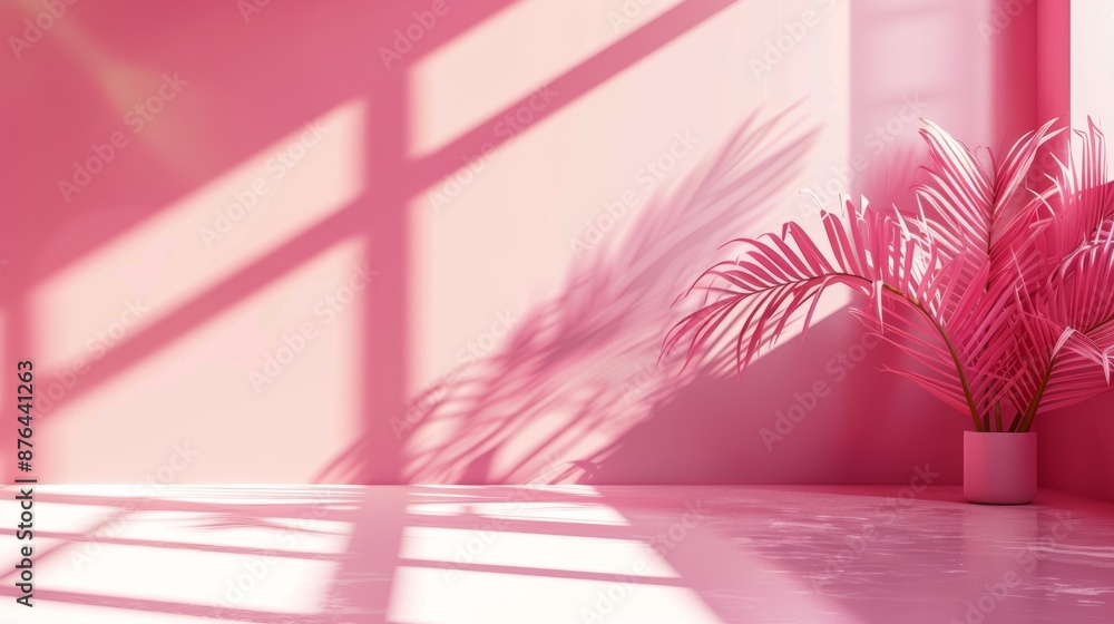 Poster vibrant pink studio setting for product showcase generative ai