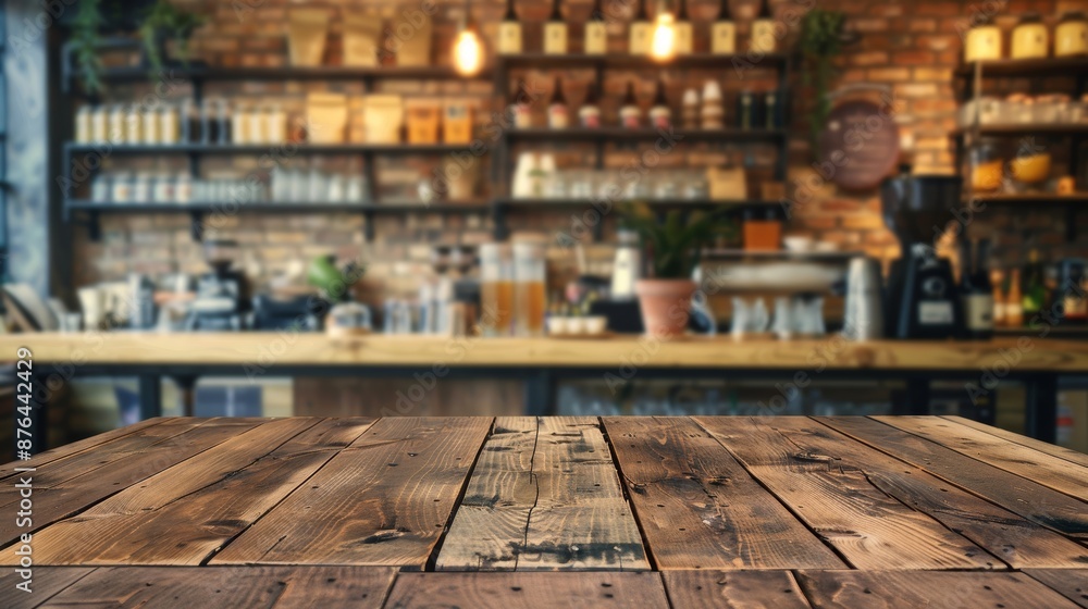 Aufkleber cozy cafe setting for food display generative ai