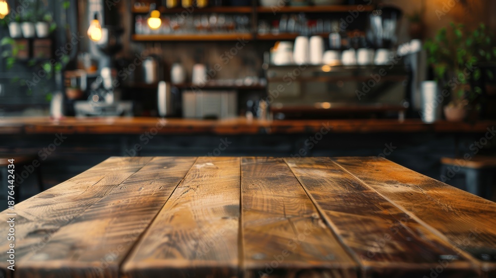 Aufkleber cozy cafe setting for food display generative ai