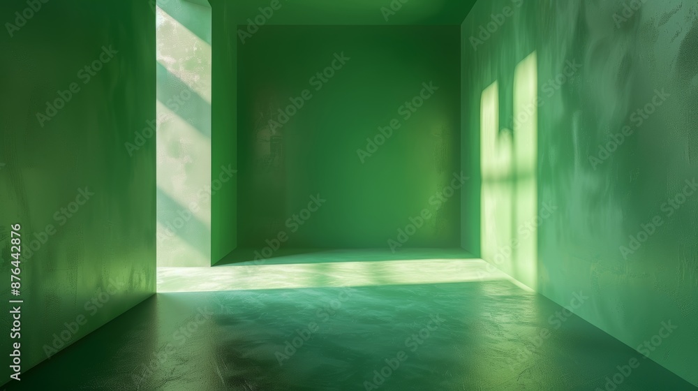 Aufkleber vibrant green studio background for product display generative ai