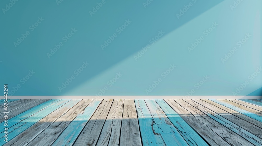 Poster modern presentation background with wooden floor generative ai