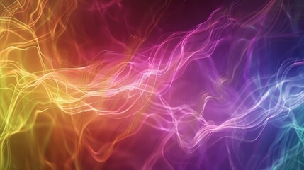 Vibrant Rainbow Waves for Futuristic Business Presentations Generative AI