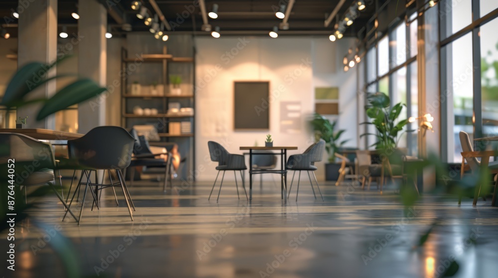 Aufkleber modern office space for presentation background generative ai