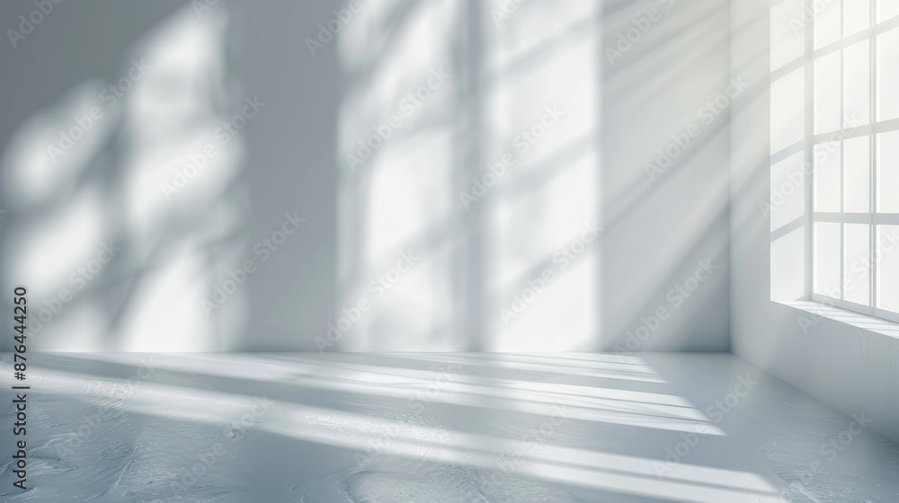 Aufkleber natural light window shadow overlay on wall texture abstract background generative ai