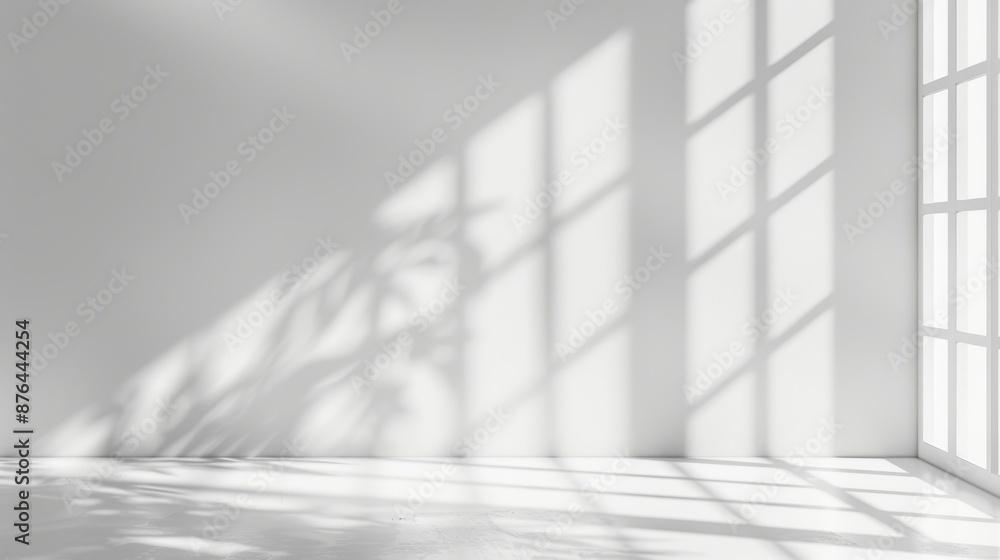 Aufkleber natural light window shadow overlay on wall texture abstract background generative ai