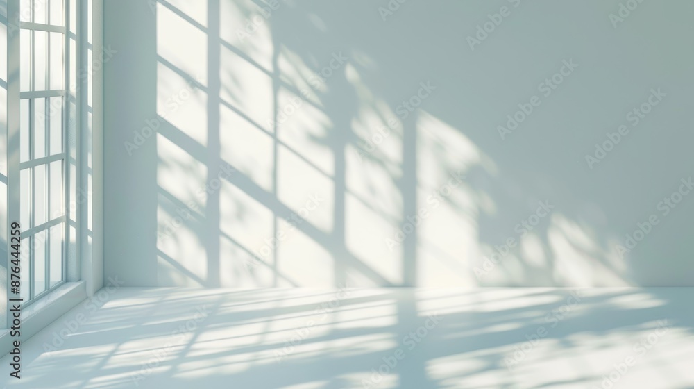 Aufkleber natural light window shadow overlay on wall texture abstract background generative ai