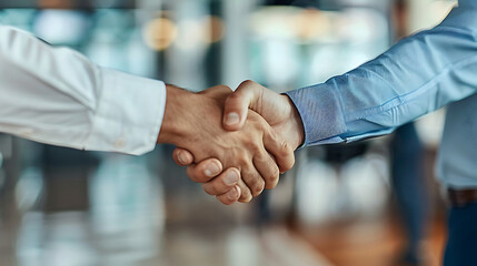Successful Business Handshake in Corporate Setting, partners, deals, business, finance, marketing, cooperation, team