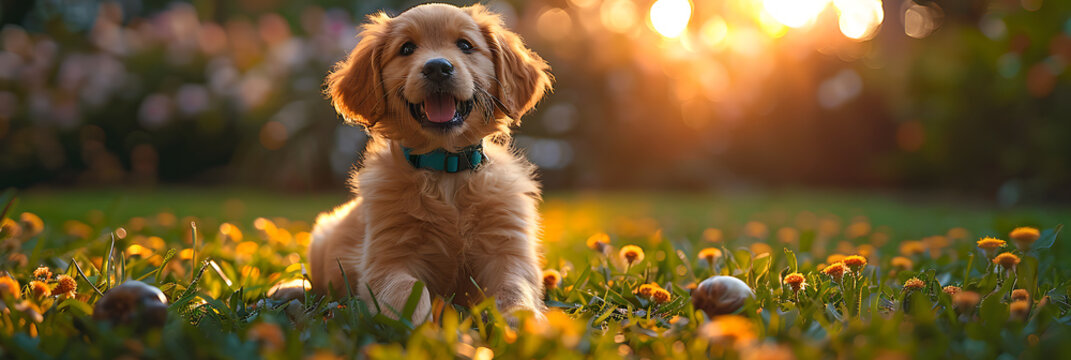 Golden Retriever Puppy in Training Bliss