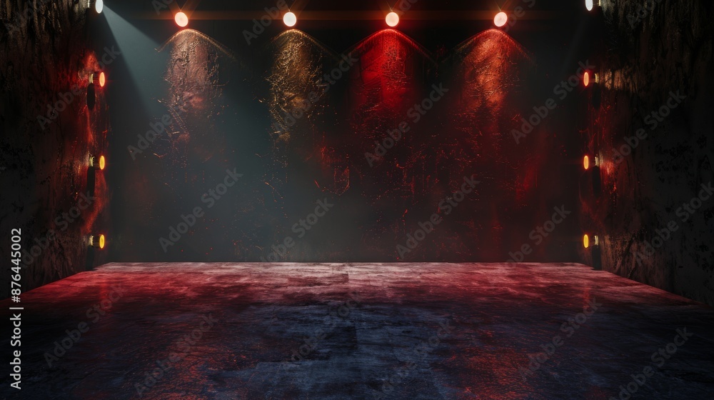 Poster dramatic stage setting for a nighttime performance generative ai