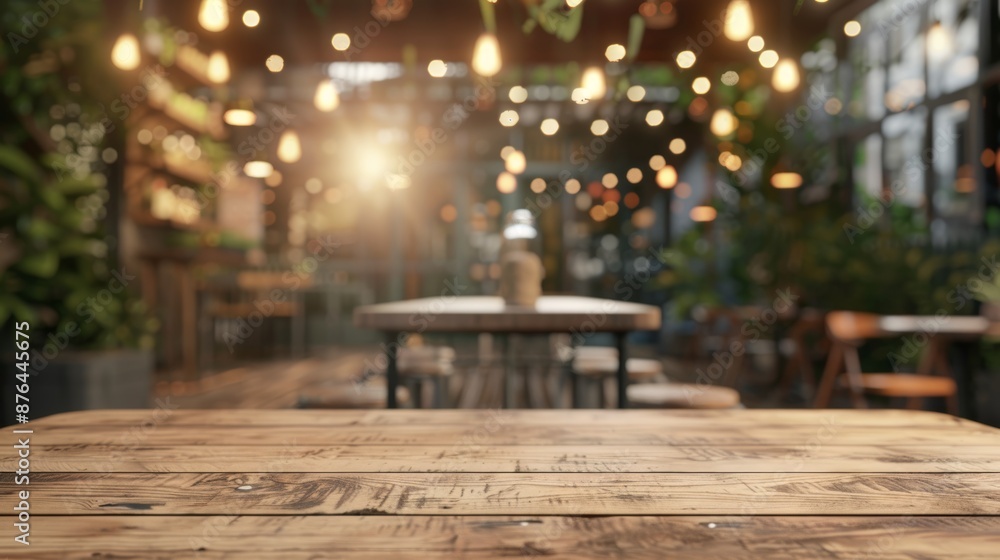Aufkleber cozy cafe setting for product presentation generative ai