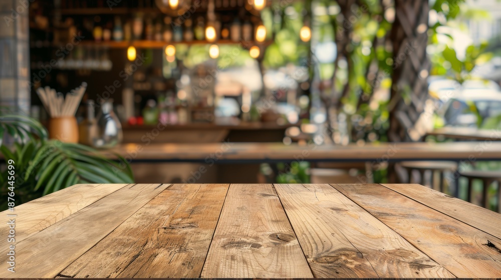 Aufkleber cozy cafe setting for product presentation generative ai