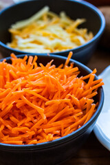 Shredded Carrots and cheese