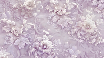 Obraz premium Elegant Floral Embossed Wallpaper