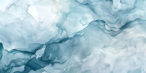 Obraz premium Abstract blue watercolor fluid painting flowing shapes and texture natural light art background concept
