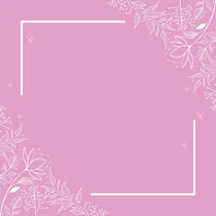 Vector floral design card. Greeting, postcard wedding invite template. Elegant frame with floral and leaves