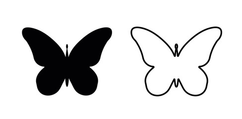 The butterfly set icon. an element symbol isolated on a white background. linear style, minimalism. for print, banner, social.networks, business idea. art vector illustration.