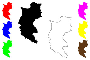 Magdalena Department (Colombia, Republic of Colombia, Departments of Colombia) map vector illustration, scribble sketch Department of Magdalena map....