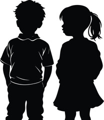 Child illustration bundle silhouette