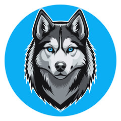 logo with the image of a husky dog4 © Kras