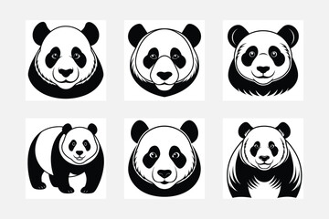 Fototapeta premium Giant panda illustration bundle
