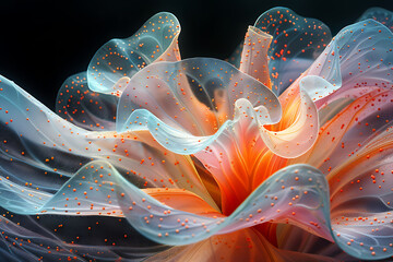 Obraz premium Teal Coral Fusion: Dynamic Energy in Motion