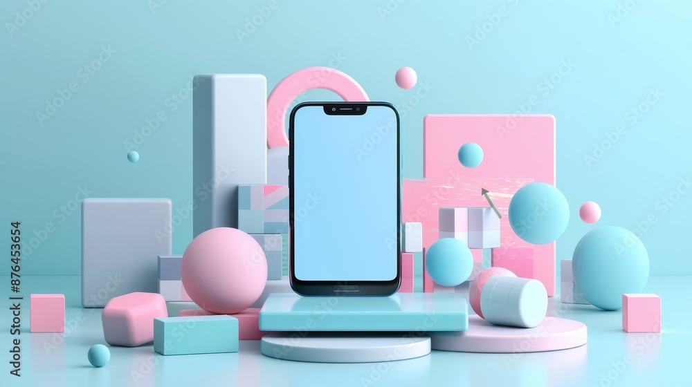 Wall mural mobile app development, app testing, ui-ux design, and web design services featuring 3d handhold pho