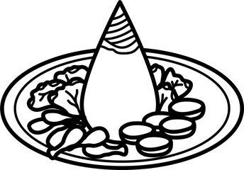 Tumpeng indonesia independence day illustration vector