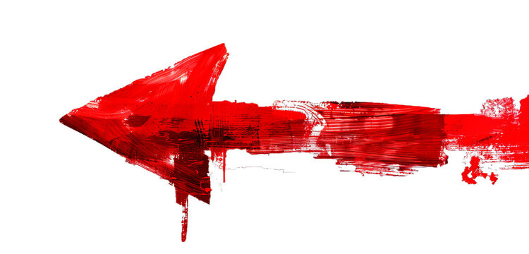 ogive arrow red water drops isolated on white background