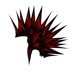 Enhanced side punk hair details. Vector eps 10