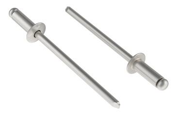 Two Blind Rivets, 3D rendering isolated on transparent background