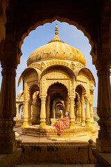 Woman visiting Royal Cenotaphs of Bada Bagh