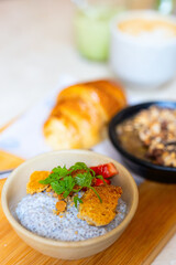 Chia porridge served for breakfast