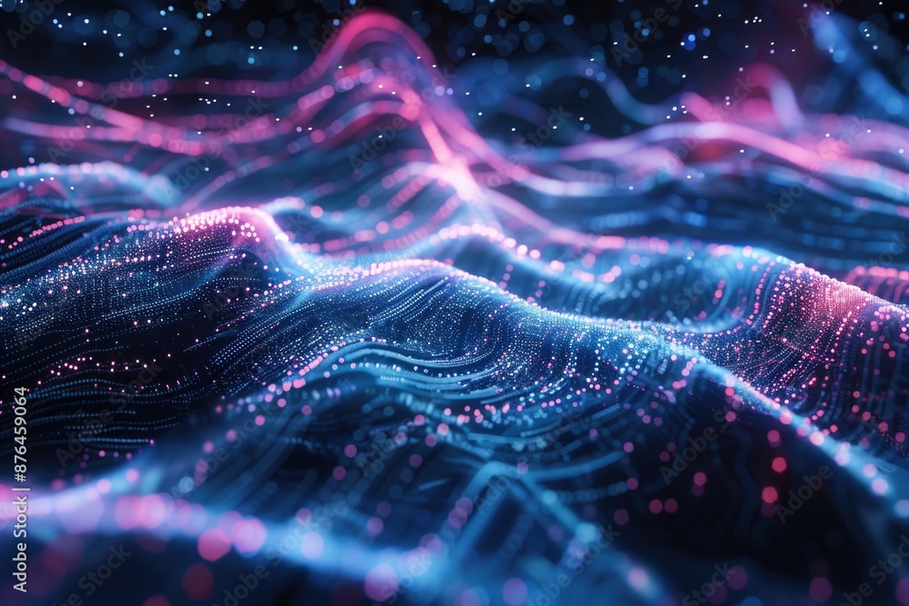 Poster a digital representation of a wave of light