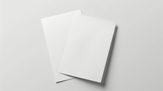 Blank Canvas Clean White Paper Sheets for Graphic Design Mockups and Product Displays High Quality Stock Image with Realistic Shadows Perfect for Presentations Sony A7 III 35mm Lens